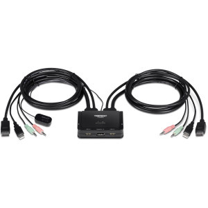 TRENDnet TK-220DPi 2-Port Desktop KVM Switch, 3840 x 2160 @ 60Hz resolution, 2 USB 2.0 Type A